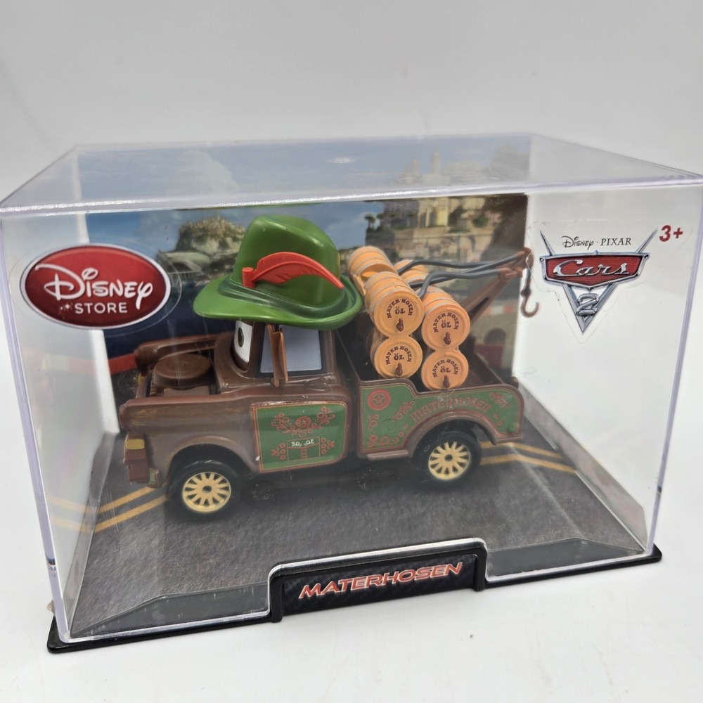 Disney Store Pixar Cars 2 Materhosen Mater 1:43 scale Diecast New In Hard Case